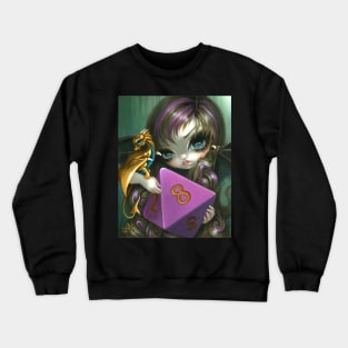 20 Sided Die Gamer Girl Fairy Dragon Crewneck Sweatshirt